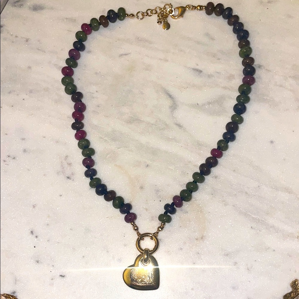 Loft Stone Necklace with Goldtone Heart